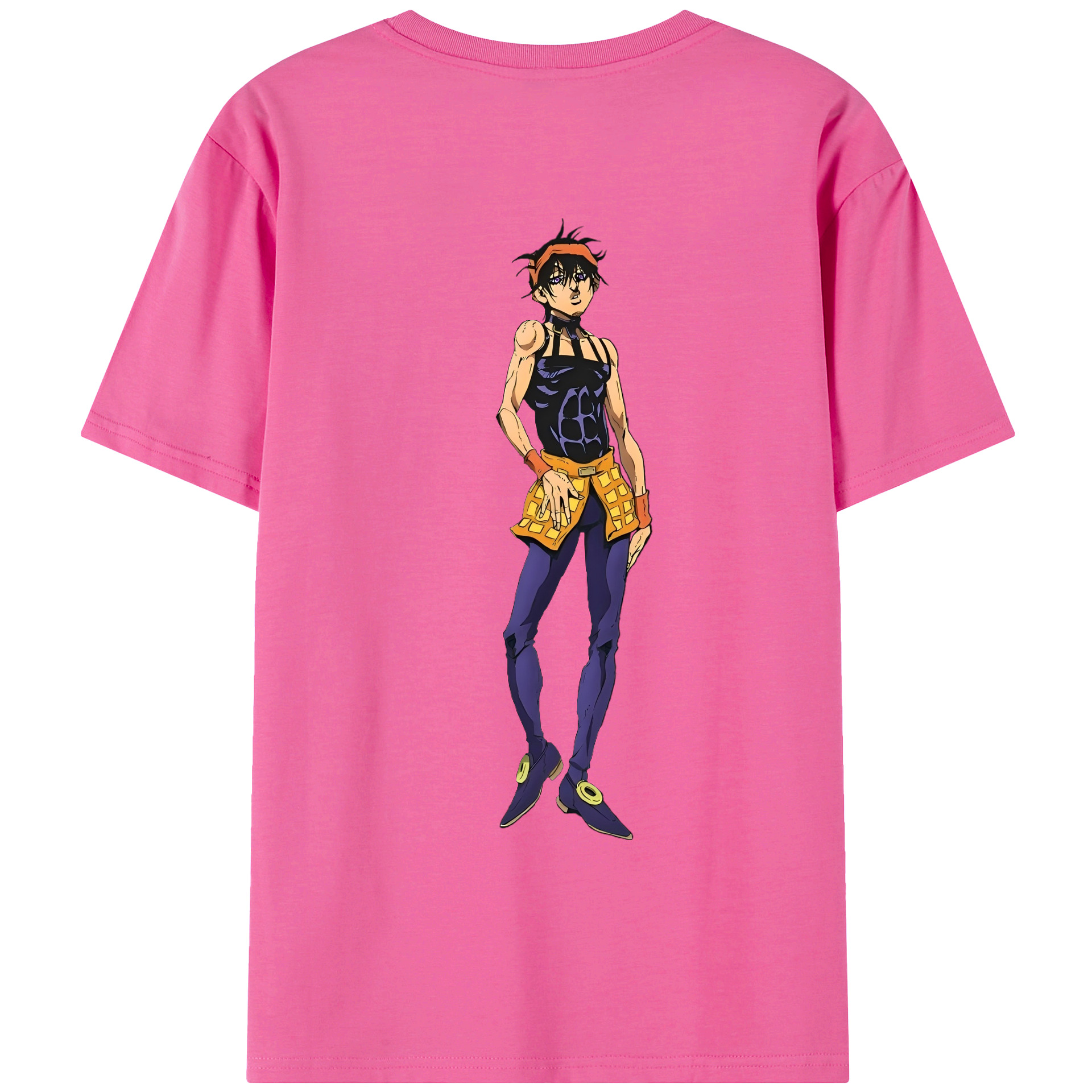 （画像用） ジョジョの奇妙な冒険 ナランチャ?ギルガ JoJo's Bizarre Adventure Narancia Ghirga レディース半袖Tシャツ(バックプリント)